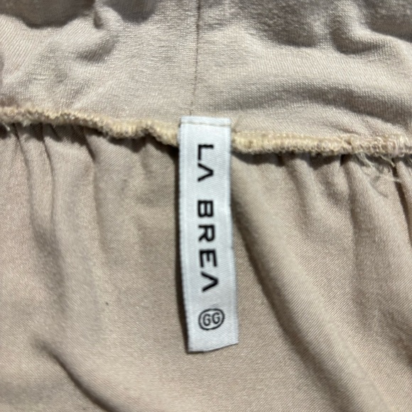 LA BREA Sz M (estimated) Wrap Bottom Elasticized Waist Raw Hem Slinky Maxi Skirt - Picture 6 of 6